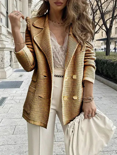 Loose Double-Breasted Women's Casual Suit Jacket