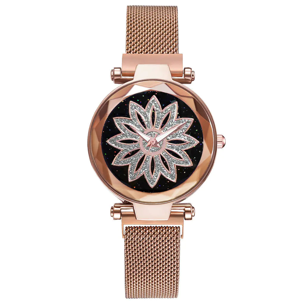 Starry Surface Women's Quartz Watch with Magnetic Design