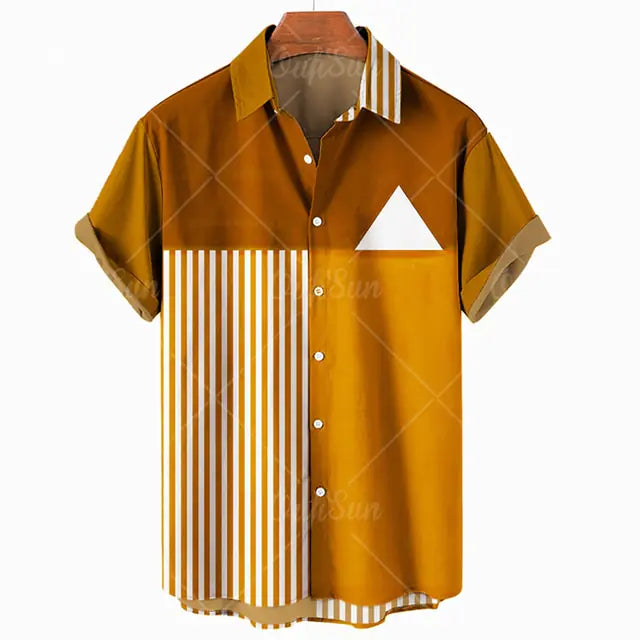 Hawaiian Harajuku Casual Men's Shirt in Polyester/Spandex