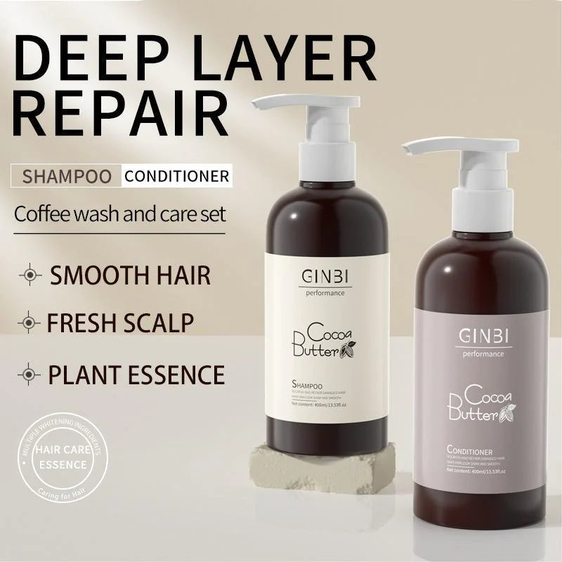 Ensemble Shampooing et Après-shampooing au Beurre de Cacao