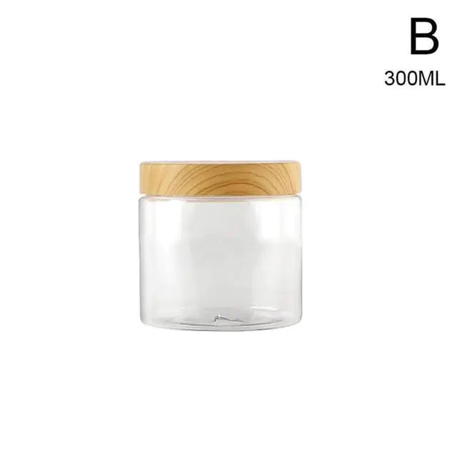 Wood Grain Transparent Storage Jar for Spices & Cereals