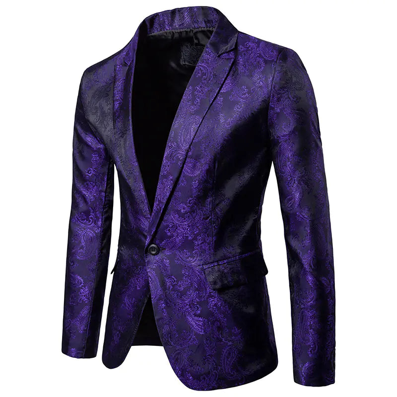 Men's Suit with Stylish One-Button Design and Fit