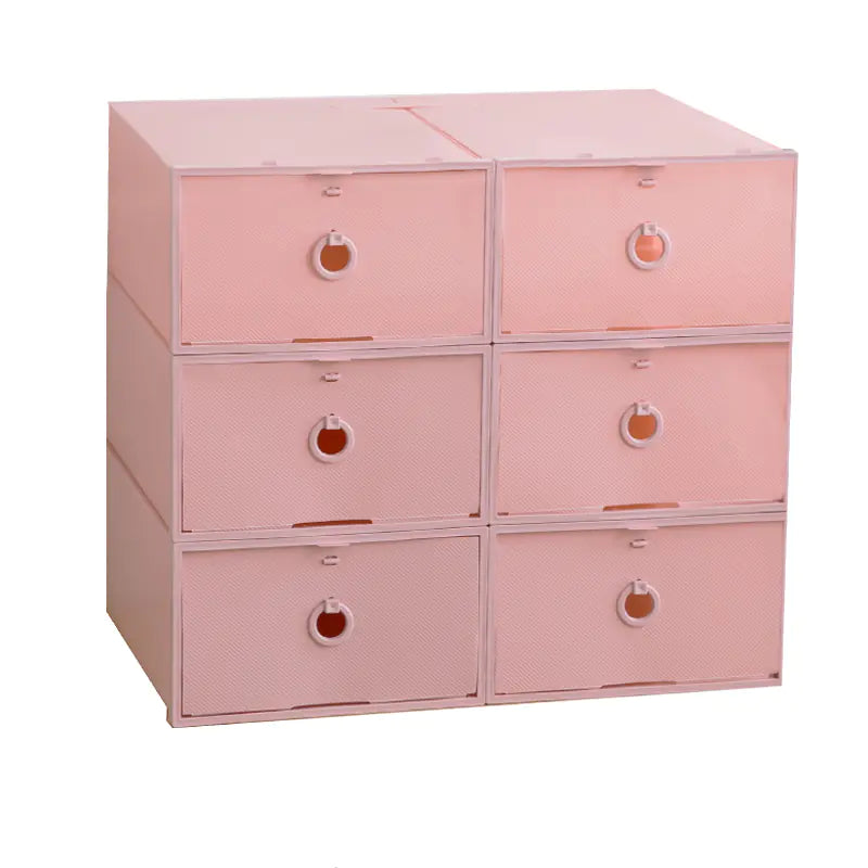 6-Pack Thick Transparent Drawer Shoe Storage Boxes