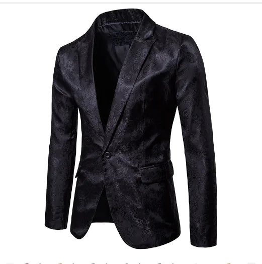 Men's Suit with Stylish One-Button Design and Fit