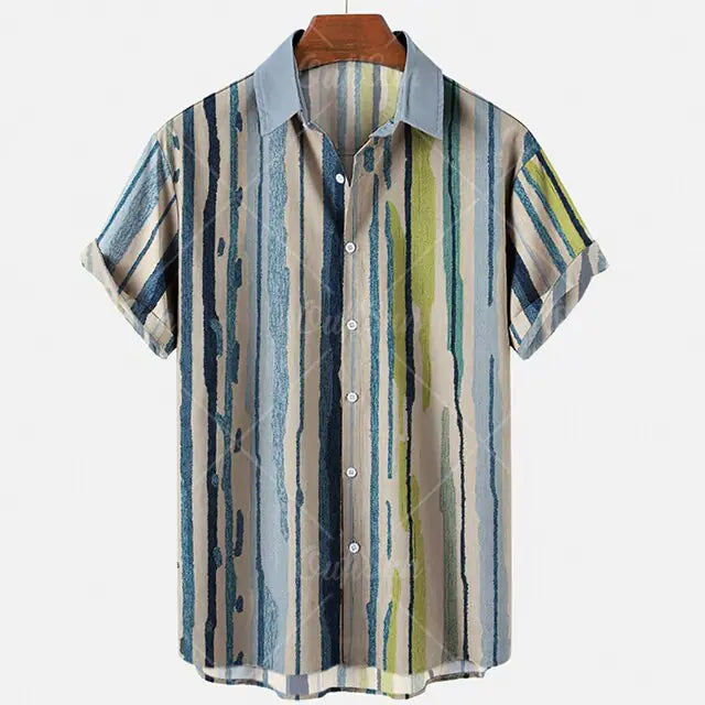 Hawaiian Harajuku Casual Men's Shirt in Polyester/Spandex