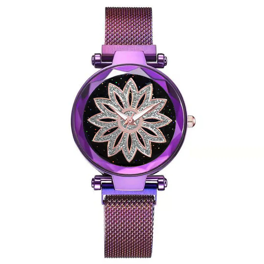 Starry Surface Women's Quartz Watch with Magnetic Design