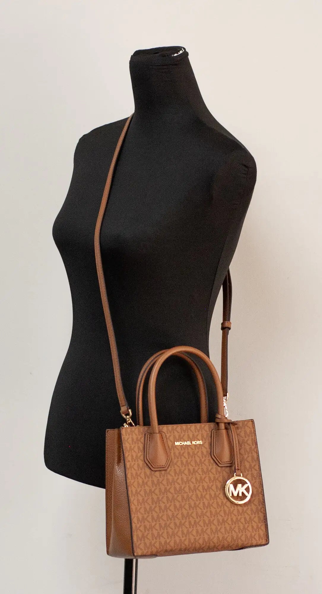 Michael Kors Mercer Medium Luggage Multi Leather Messenger Crossbody Handbag