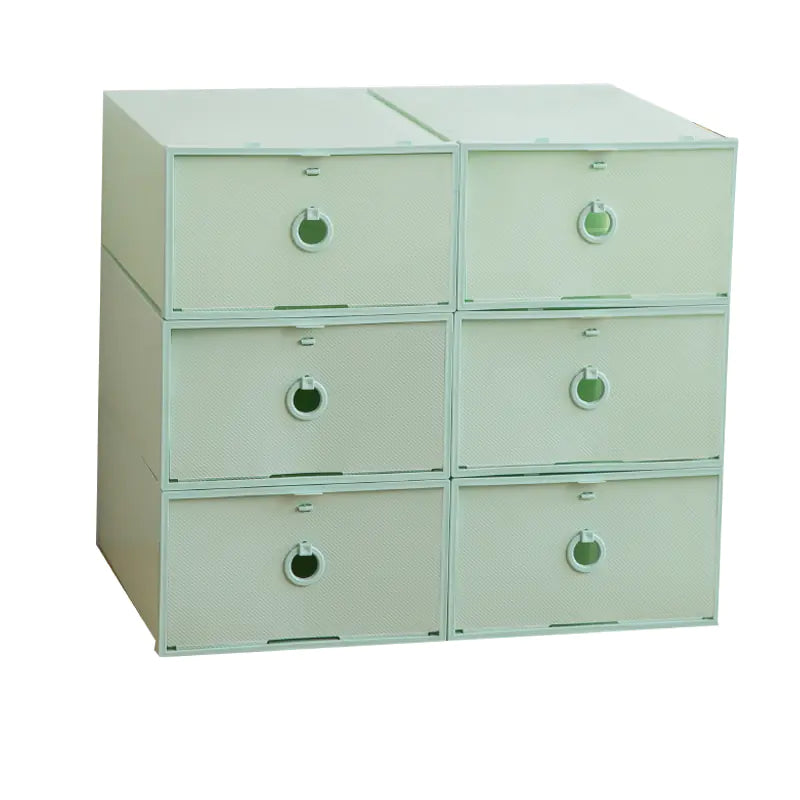 6-Pack Thick Transparent Drawer Shoe Storage Boxes