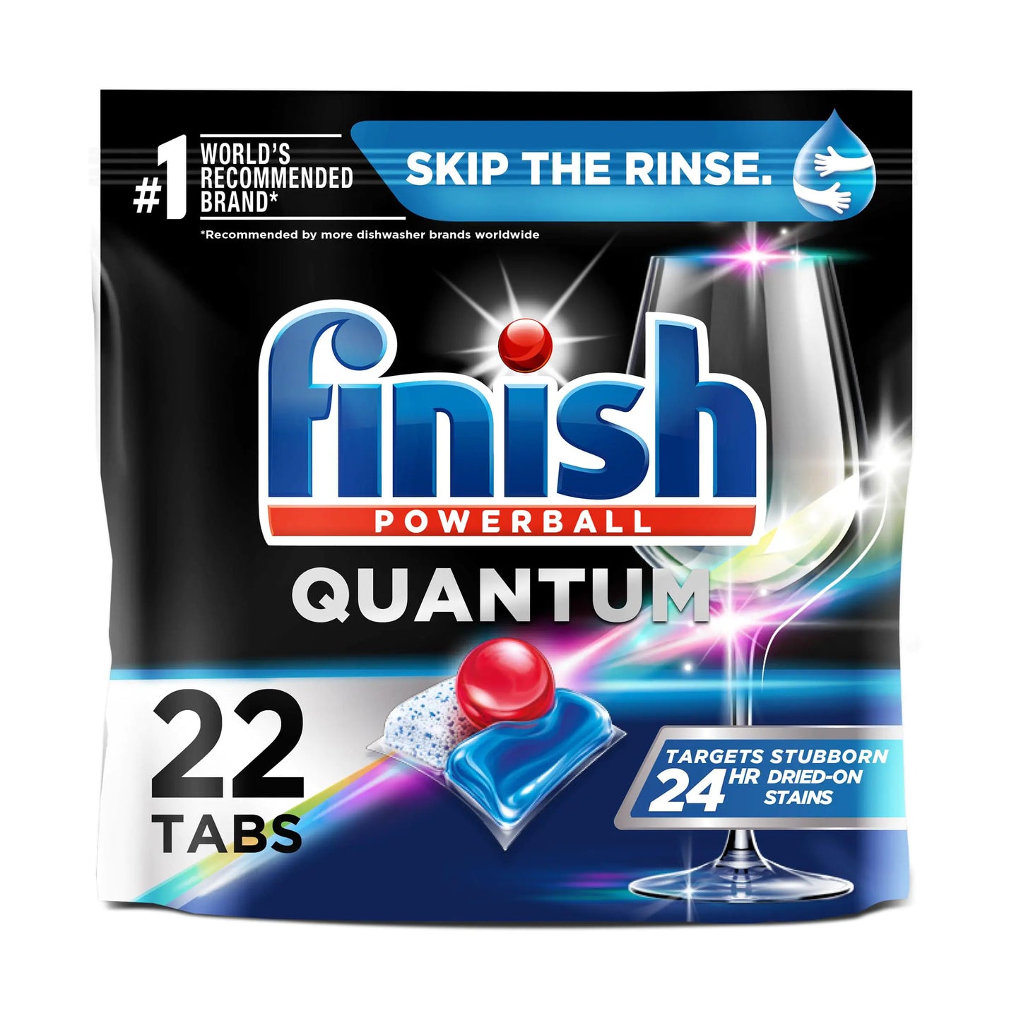 Finish Quantum Powerball Dishwasher Pods Dishwasher Detergent Liquid Dishwasher Soap Advanced Clean & Shine 22ct Dishwasher Tablets