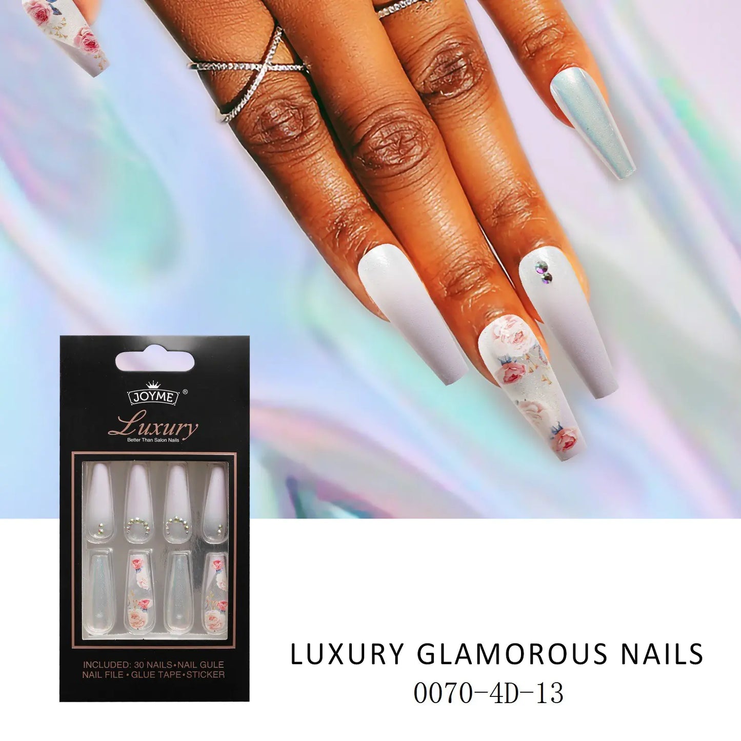 Nail Stickers with Drill Long Ladder Finished Product