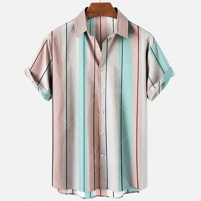 Hawaiian Harajuku Casual Men's Shirt in Polyester/Spandex