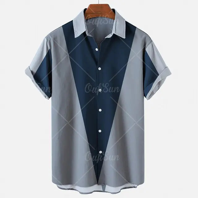 Hawaiian Harajuku Casual Men's Shirt in Polyester/Spandex