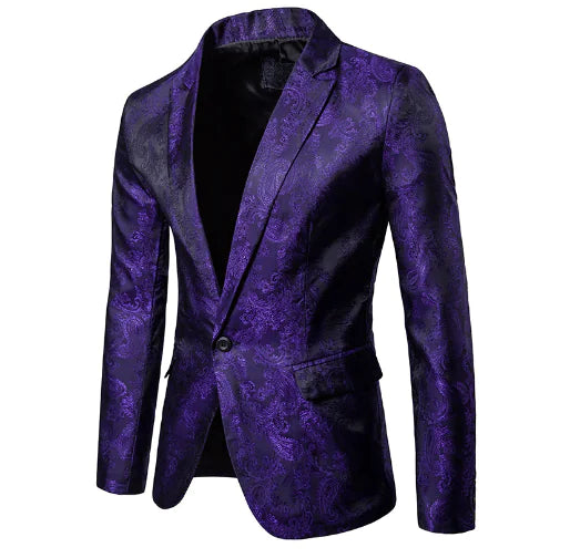 Men's Suit with Stylish One-Button Design and Fit