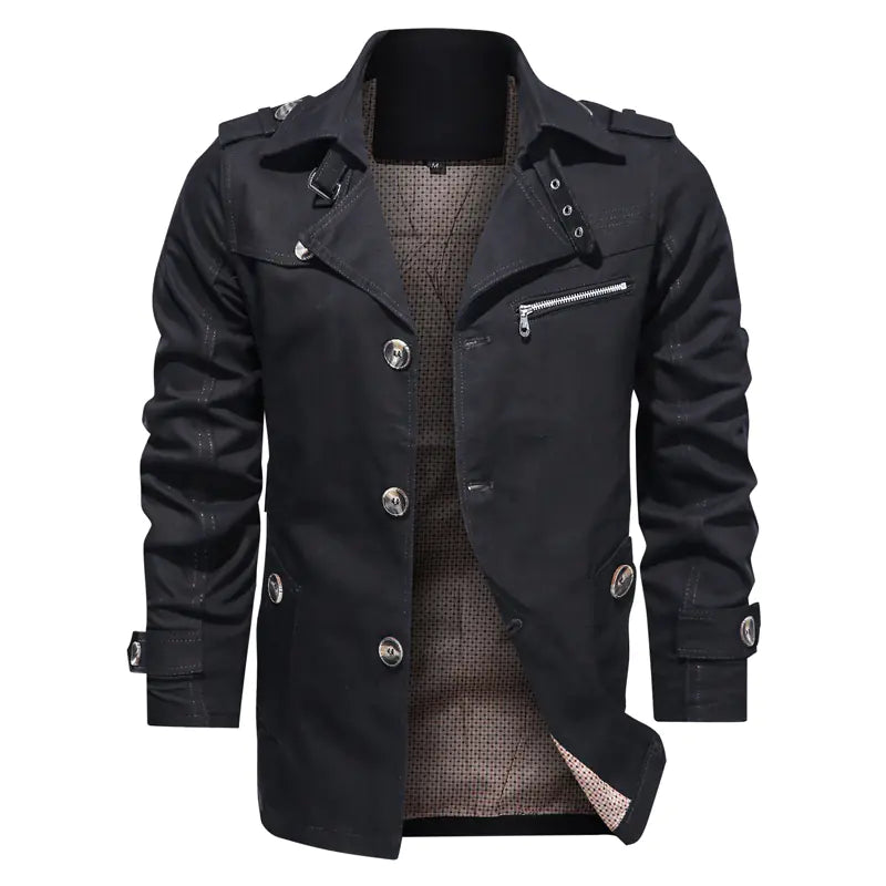 Cotton Mid-Length Casual Jacket for Men