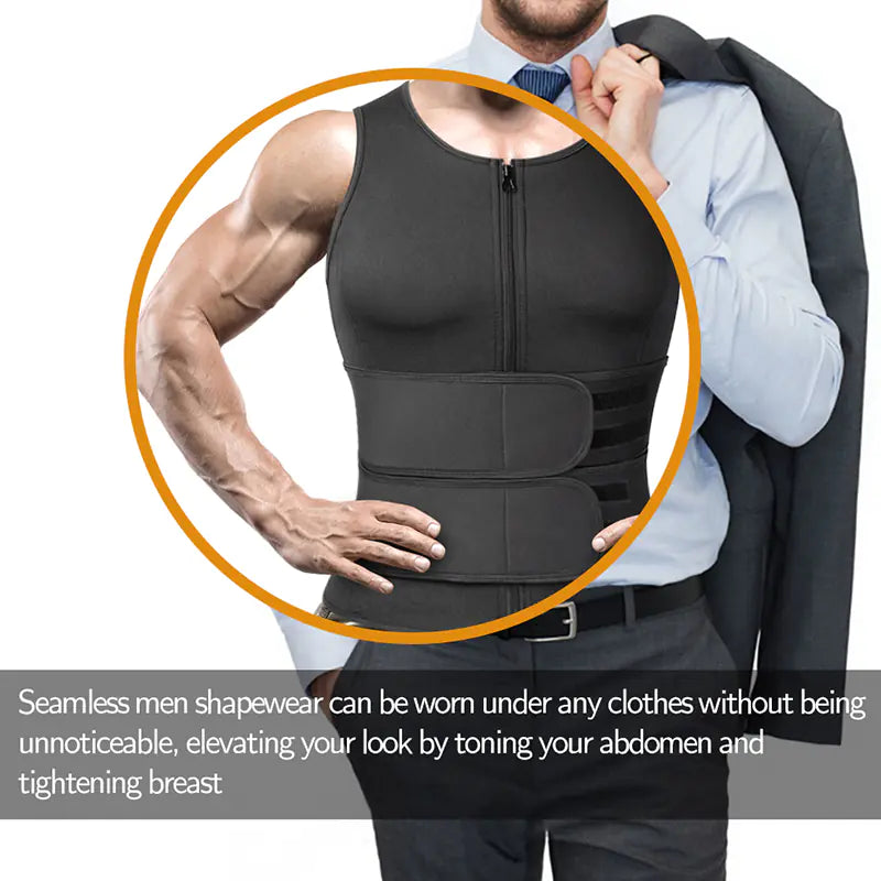 Men's Double Waistband Fitness Suit for Belly Tightening
