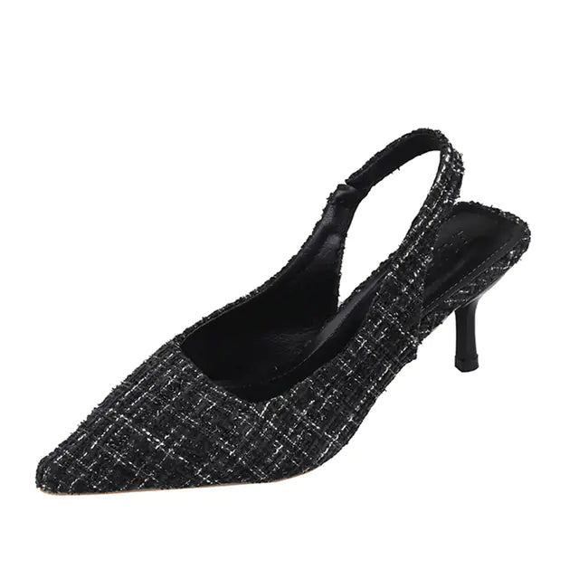 Escarpins Slingbacks à Talons Hauts et Bout Pointu Bleus pour Femmes