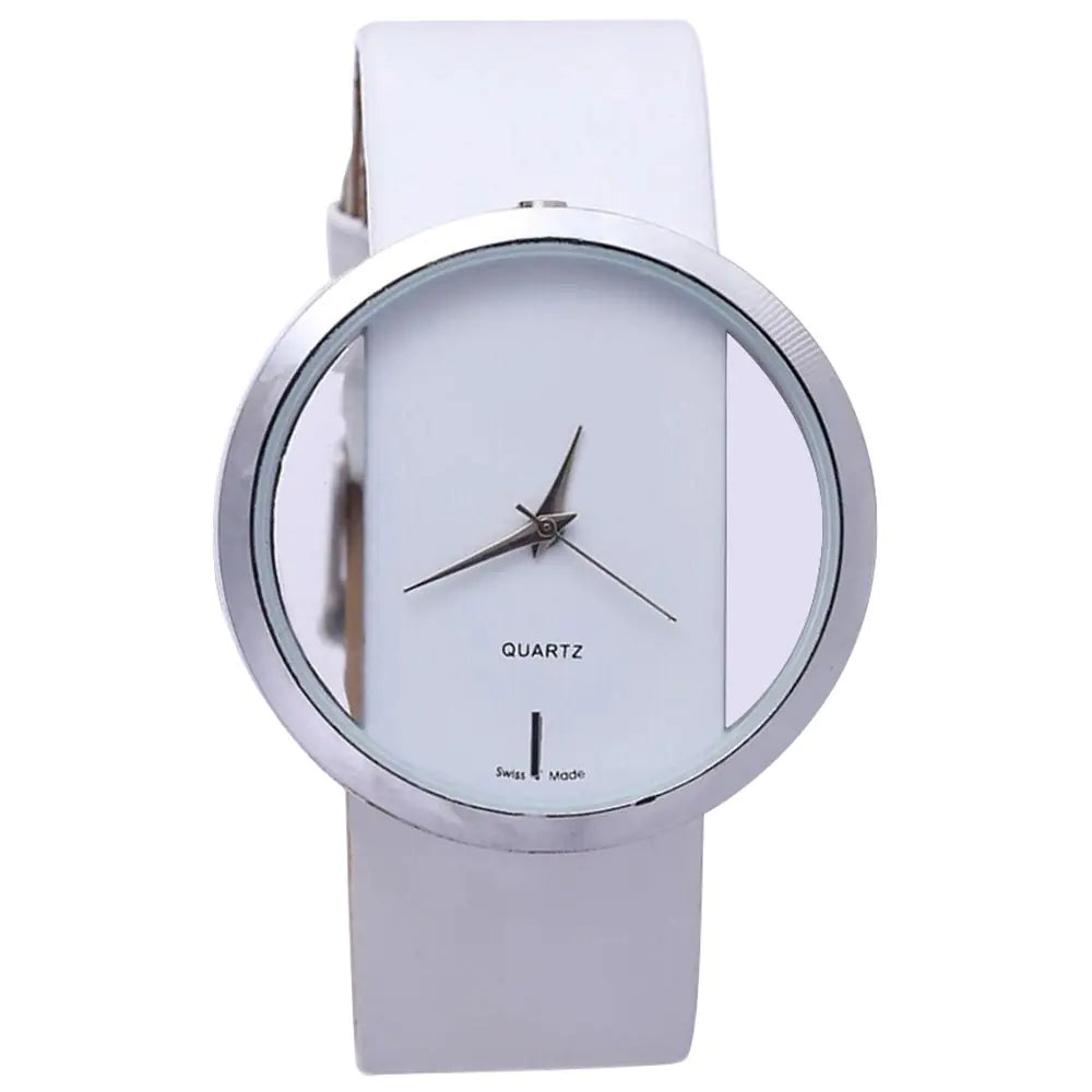 Fashionable Women's Watch with Transparent Hollow Design