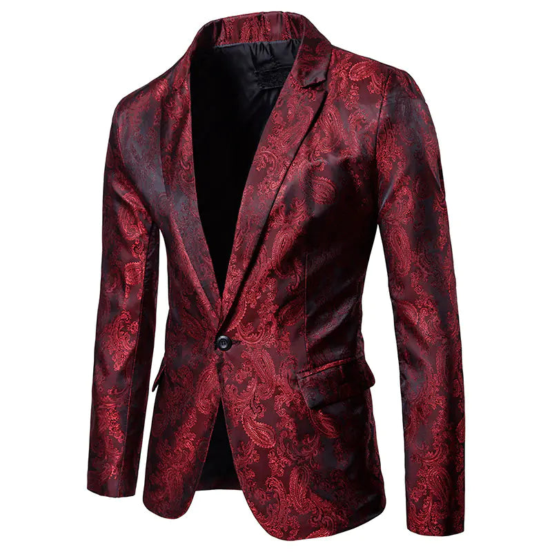 Men's Suit with Stylish One-Button Design and Fit