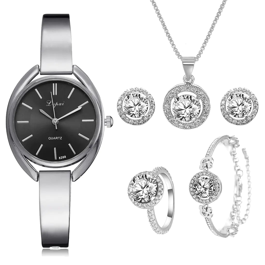 Fashionable Korean Alloy Women's Watch with Diamonds