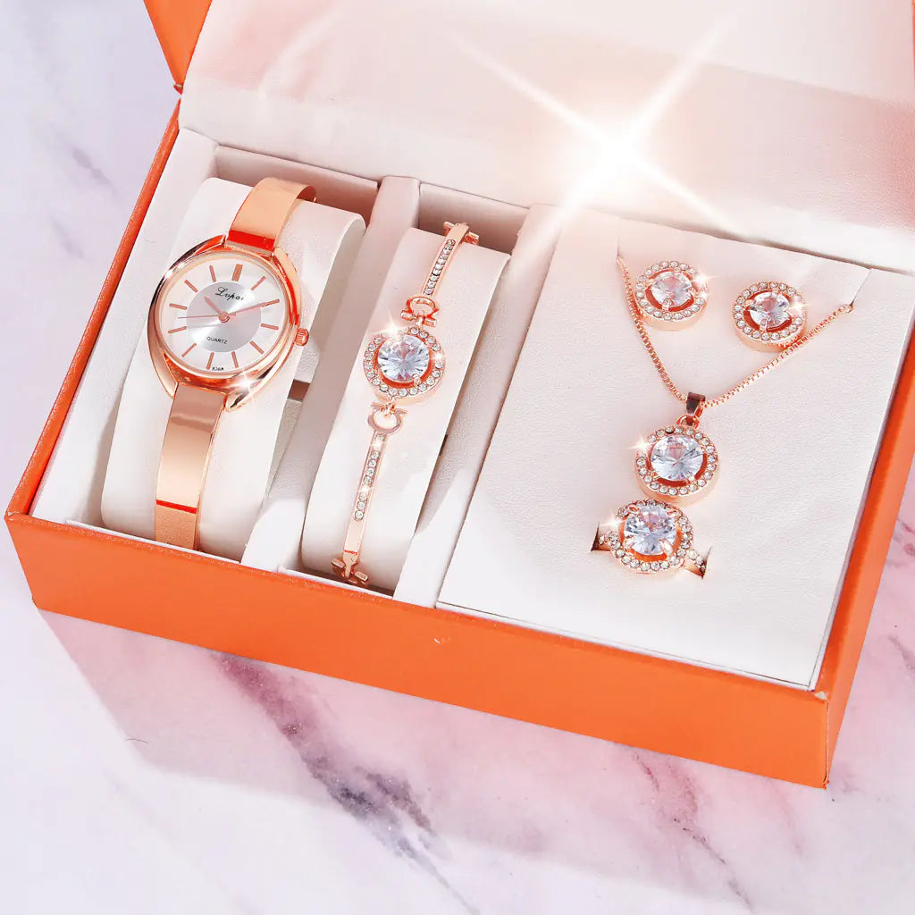 Fashionable Korean Alloy Women's Watch with Diamonds