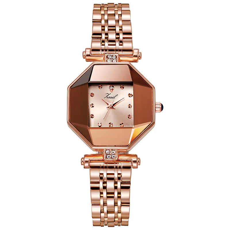 Elegant Waterproof Square Women's Watch with Steel Band