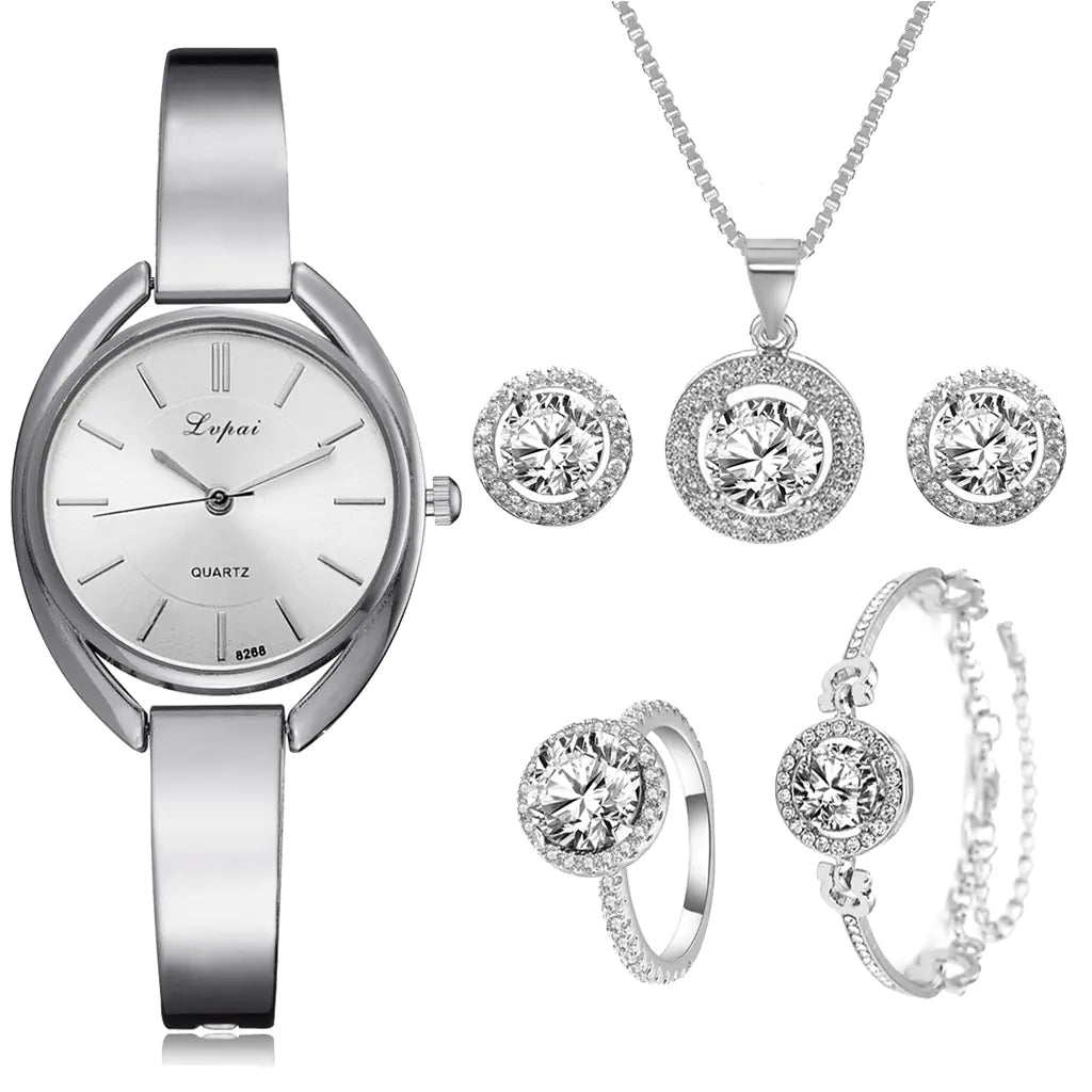 Fashionable Korean Alloy Women's Watch with Diamonds