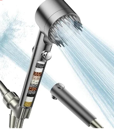 Adjustable Supercharged Shower Head with Hose