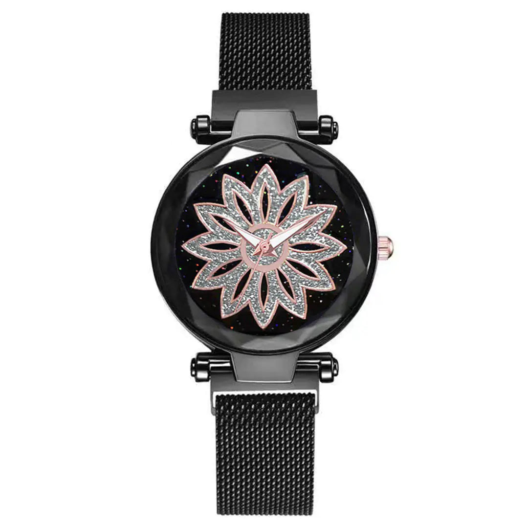 Starry Surface Women's Quartz Watch with Magnetic Design
