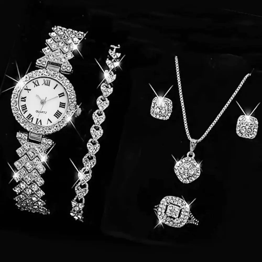 Fashion Roman Pattern Diamond Women's Quartz Watch