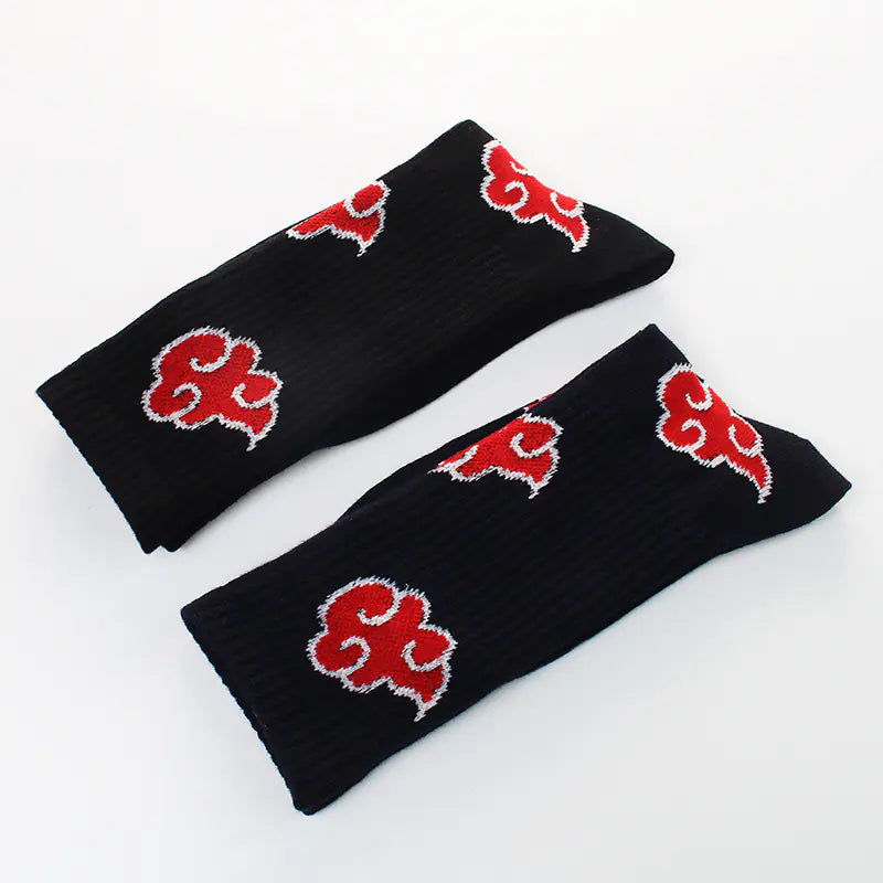Chaussettes mi-mollet Naruto Akatsuki en coton pour Anime, en gros