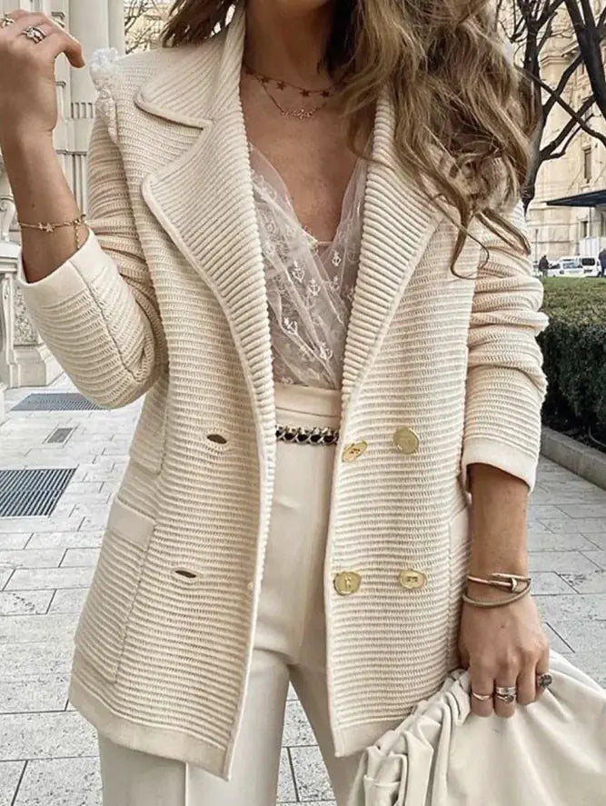 Loose Double-Breasted Women's Casual Suit Jacket