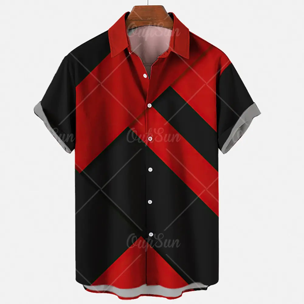 Hawaiian Harajuku Casual Men's Shirt in Polyester/Spandex