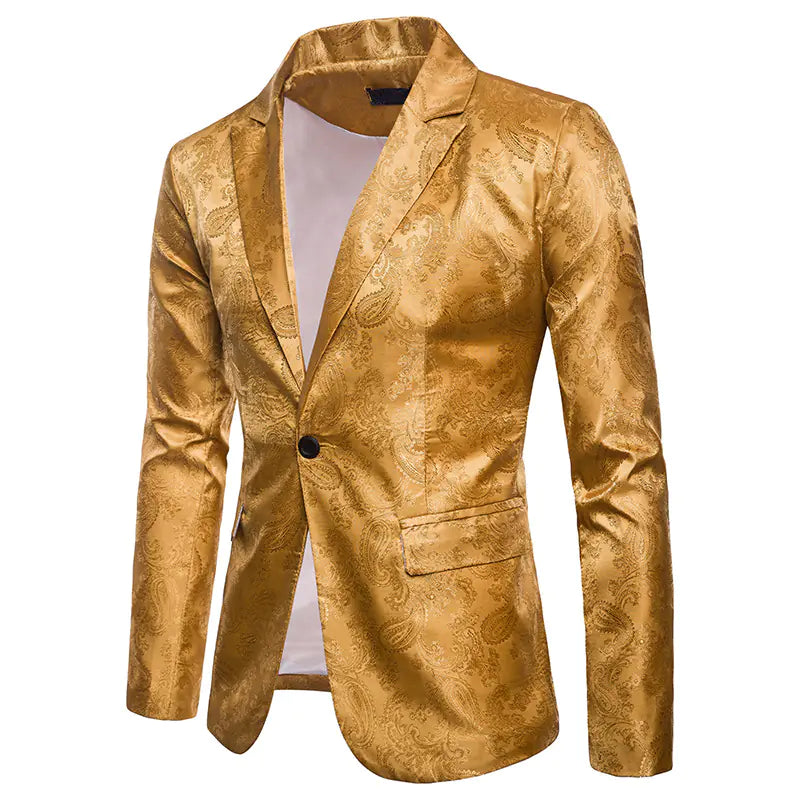 Men's Suit with Stylish One-Button Design and Fit