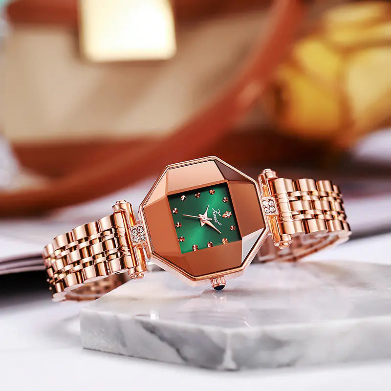 Elegant Waterproof Square Women's Watch with Steel Band