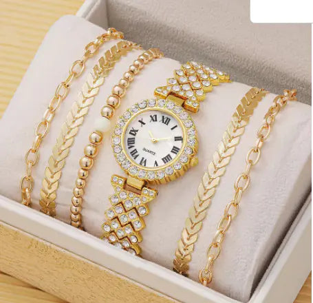 Fashion Roman Pattern Diamond Women's Quartz Watch