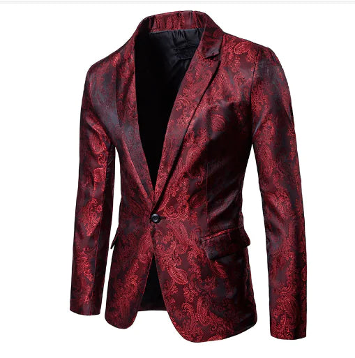 Men's Suit with Stylish One-Button Design and Fit