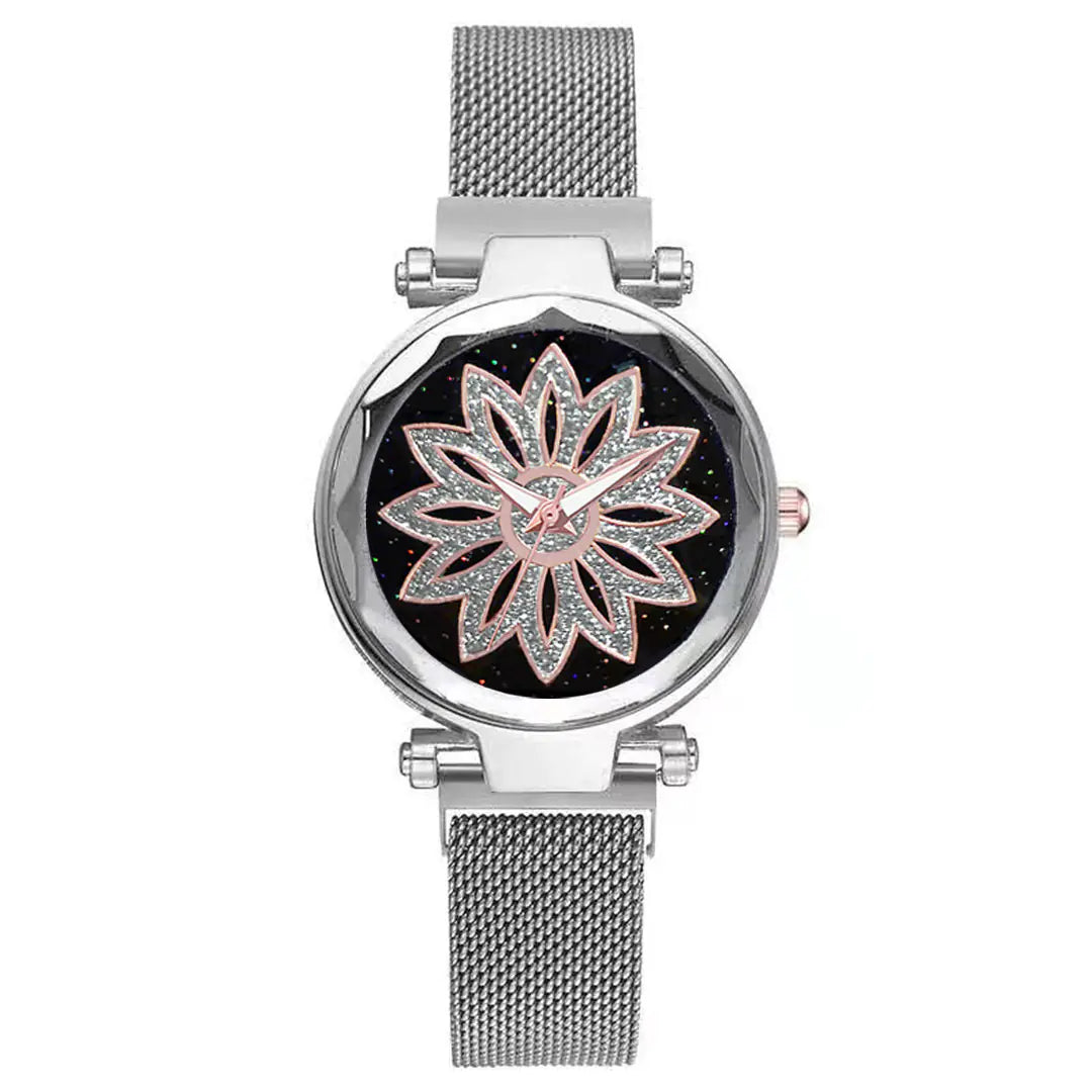 Starry Surface Women's Quartz Watch with Magnetic Design