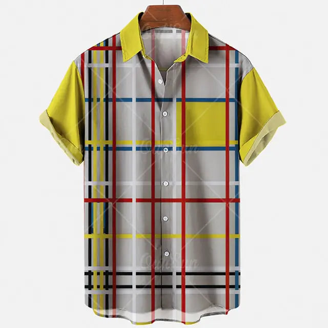 Hawaiian Harajuku Casual Men's Shirt in Polyester/Spandex