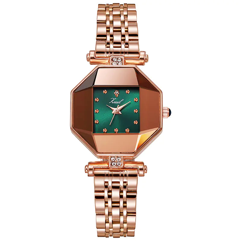 Elegant Waterproof Square Women's Watch with Steel Band