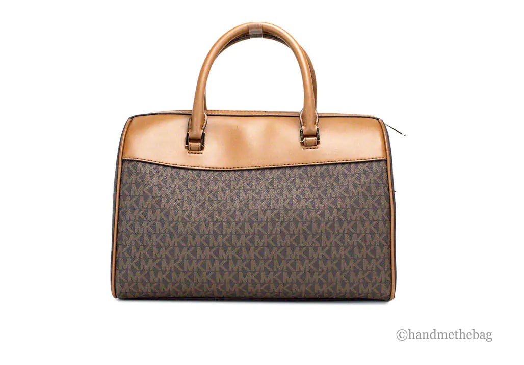 Michael Kors Travel Medium Brown Signature PVC Duffle Crossbody Handbag