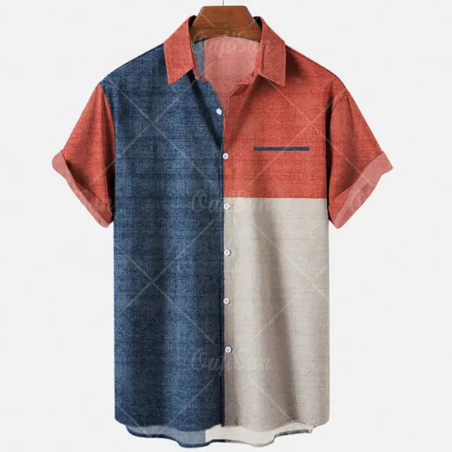 Hawaiian Harajuku Casual Men's Shirt in Polyester/Spandex