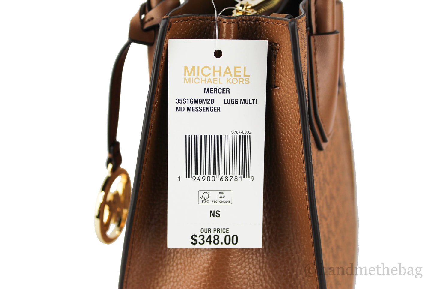 Michael Kors Mercer Medium Luggage Multi Leather Messenger Crossbody Handbag