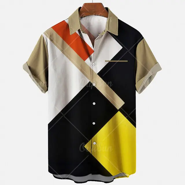 Hawaiian Harajuku Casual Men's Shirt in Polyester/Spandex