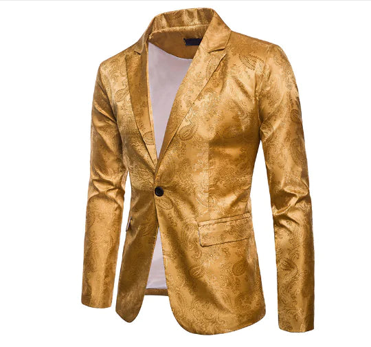 Men's Suit with Stylish One-Button Design and Fit