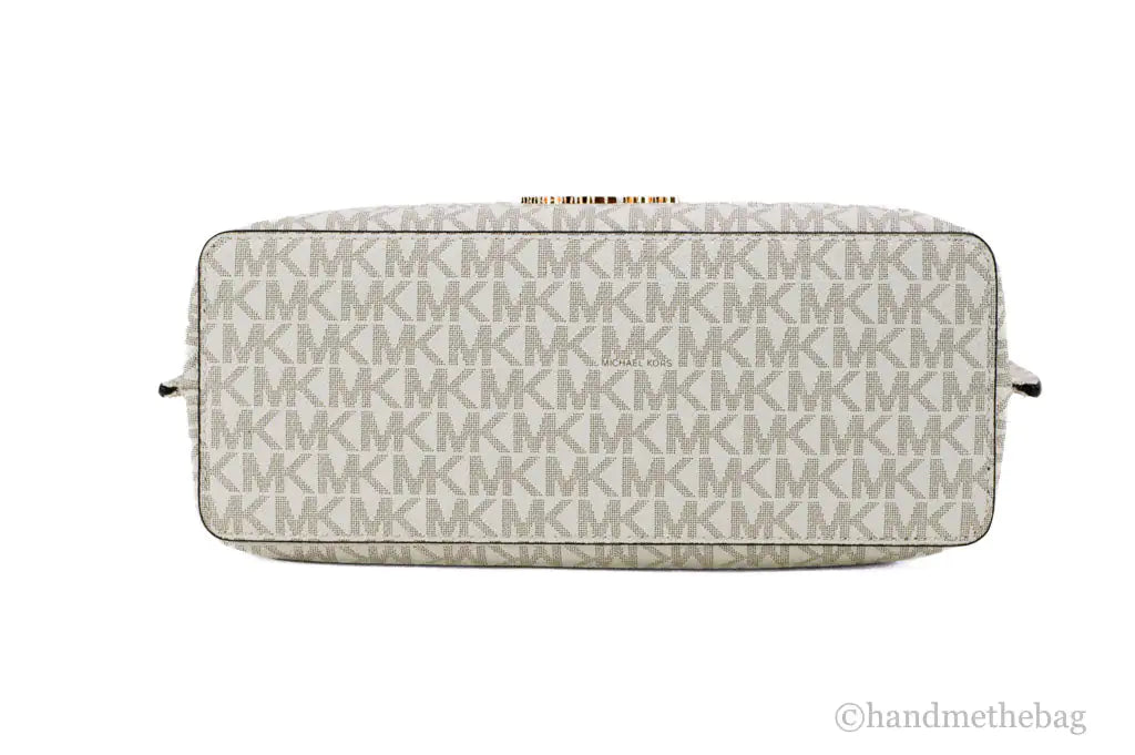 Michael Kors Emilia Small Vanilla Signature Leather Satchel Crossbody Handbag