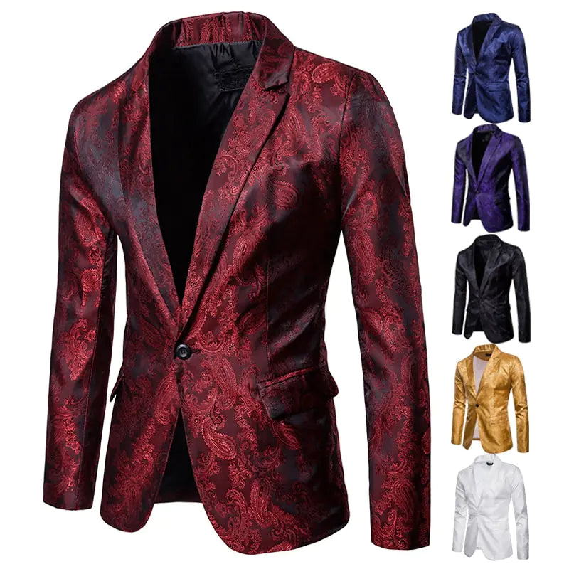 Men's Suit with Stylish One-Button Design and Fit