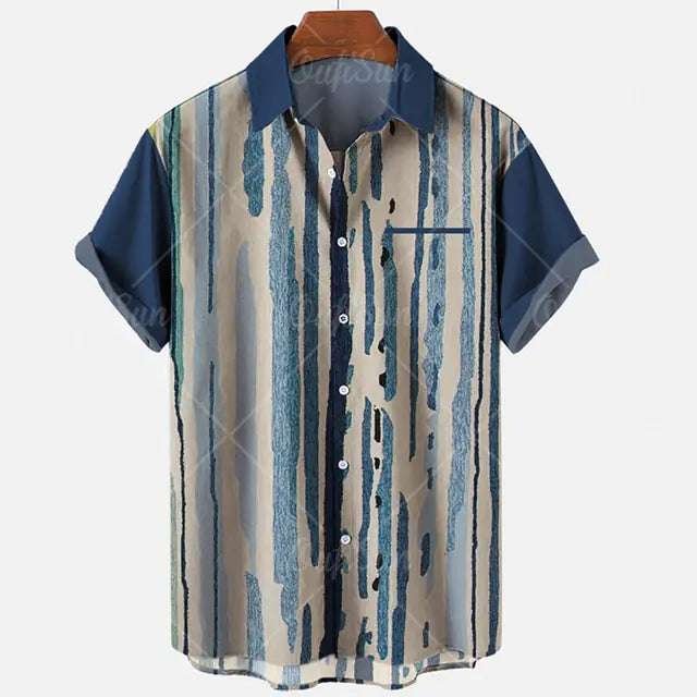 Hawaiian Harajuku Casual Men's Shirt in Polyester/Spandex