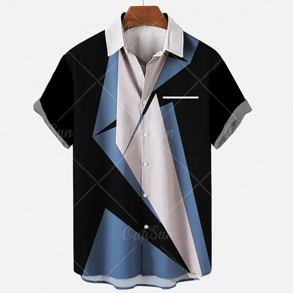 Hawaiian Harajuku Casual Men's Shirt in Polyester/Spandex