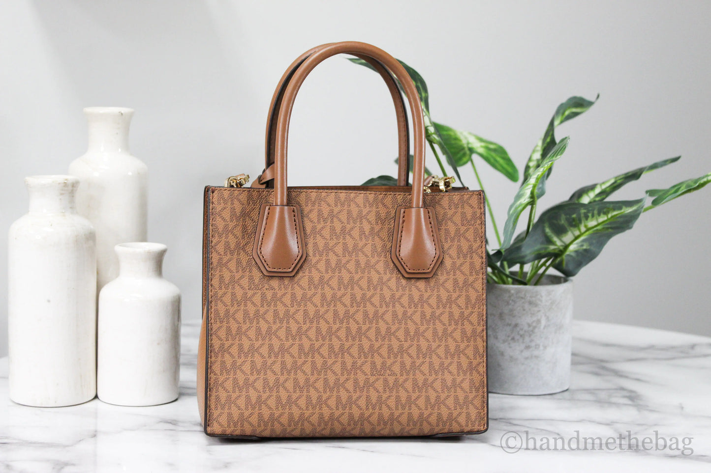 Michael Kors Mercer Medium Luggage Multi Leather Messenger Crossbody Handbag