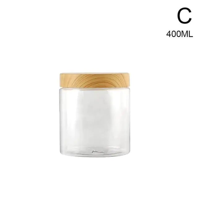 Wood Grain Transparent Storage Jar for Spices & Cereals